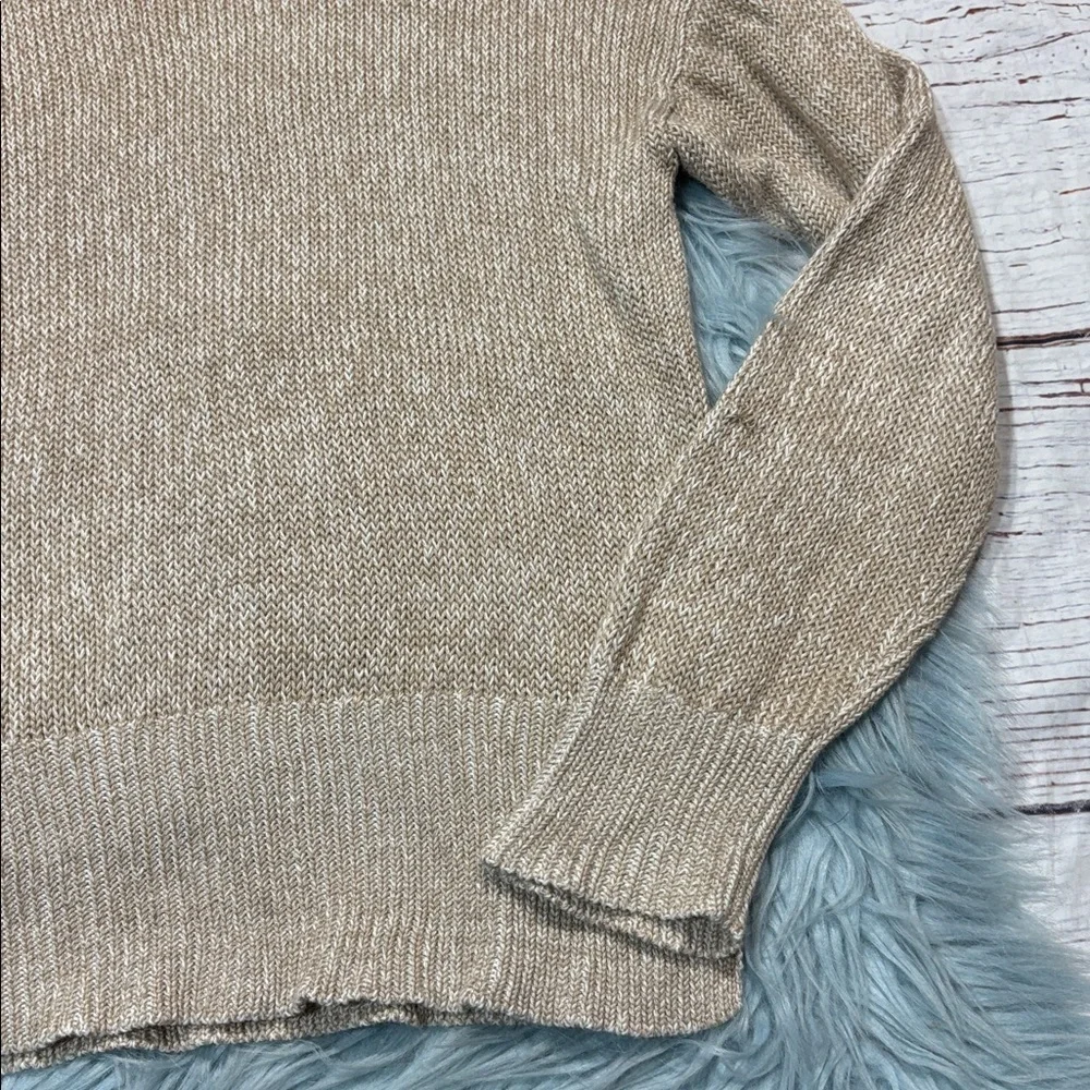 J. Crew Tan Relaxed cotton-linen blend beach sweater